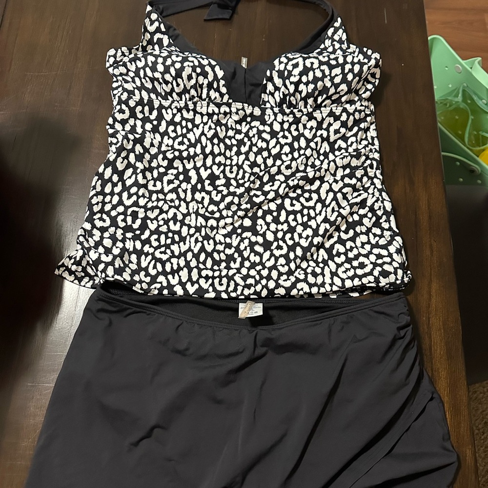 Lands' End Black Swimwear